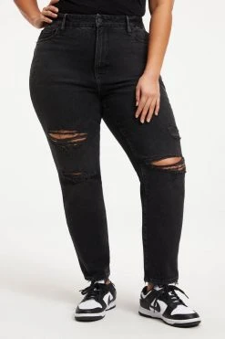 GOOD AMERICAN GOOD CLASSIC WITH NATURAL FRAY | BLACK273