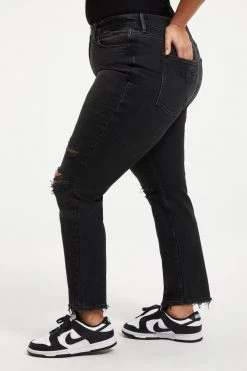 GOOD AMERICAN GOOD CLASSIC WITH NATURAL FRAY | BLACK273