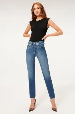 GOOD AMERICAN GOOD CLASSIC RAW HEM | BLUE940 High Waisted