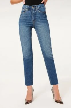 GOOD AMERICAN GOOD CLASSIC RAW HEM | BLUE940 High Waisted