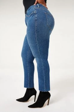 GOOD AMERICAN GOOD CLASSIC RAW HEM | BLUE940 High Waisted