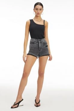 GOOD AMERICAN GOOD CURVE SHORT | BLACK227 High Waisted