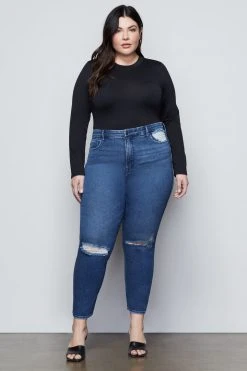 GA-SALE High Waisted GOOD CURVE STRAIGHT | BLUE444