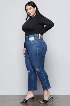 GA-SALE High Waisted GOOD CURVE STRAIGHT | BLUE444