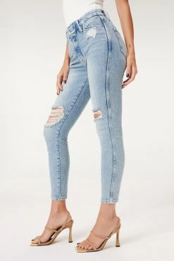 GOOD AMERICAN GOOD CURVE SKINNY CROP | BLUE697