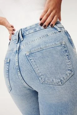 GOOD AMERICAN GOOD CURVE SKINNY CROP | BLUE697