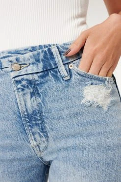 GOOD AMERICAN GOOD CURVE SKINNY CROP | BLUE697