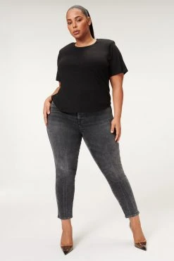 GOOD AMERICAN GOOD CURVE SKINNY CROP | BLACK225