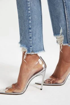 GOOD AMERICAN GOOD CURVE FRAY HEM | BLUE313