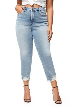 GOOD AMERICAN GOOD CURVE FRAY HEM | BLUE313