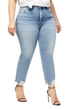 GOOD AMERICAN GOOD CURVE FRAY HEM | BLUE313