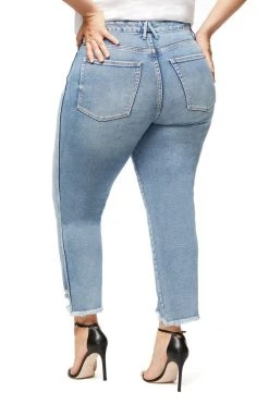 GOOD AMERICAN GOOD CURVE FRAY HEM | BLUE313
