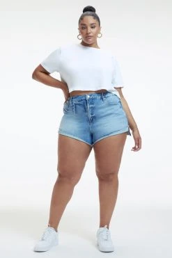 GOOD AMERICAN GOOD CURVE SHORT | INDIGO105