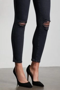 GOOD AMERICAN GOOD CURVE SKINNY CROP | BLACK090