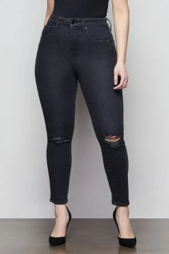 GOOD AMERICAN GOOD CURVE SKINNY CROP | BLACK090