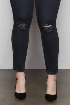 GOOD AMERICAN GOOD CURVE SKINNY CROP | BLACK090