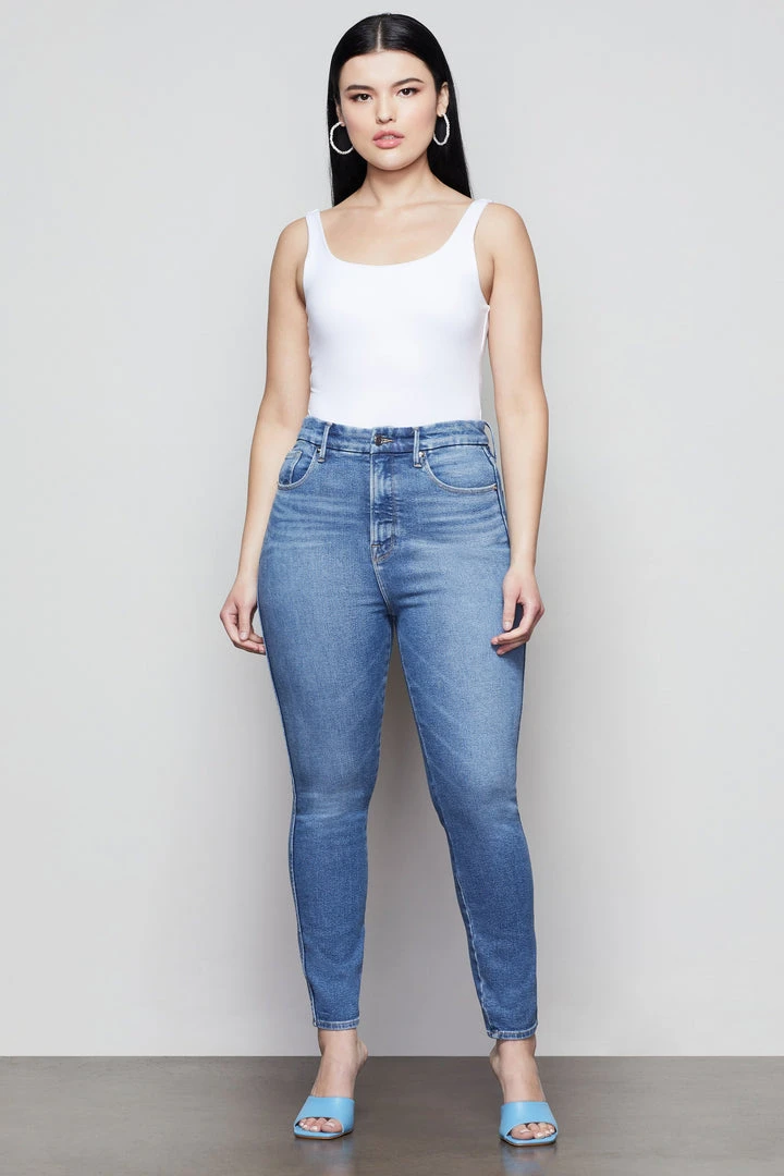 Hot Sale ✔️ GOOD AMERICAN GOOD CURVE SKINNY CROP | BLUE442 High Waisted ⭐ 7 GOOD AMERICAN GOOD CURVE SKINNY CROP | BLUE442 High Waisted