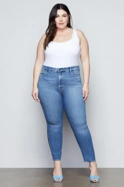 Hot Sale ✔️ GOOD AMERICAN GOOD CURVE SKINNY CROP | BLUE442 High Waisted ⭐ 26 GOOD AMERICAN GOOD CURVE SKINNY CROP | BLUE442 High Waisted