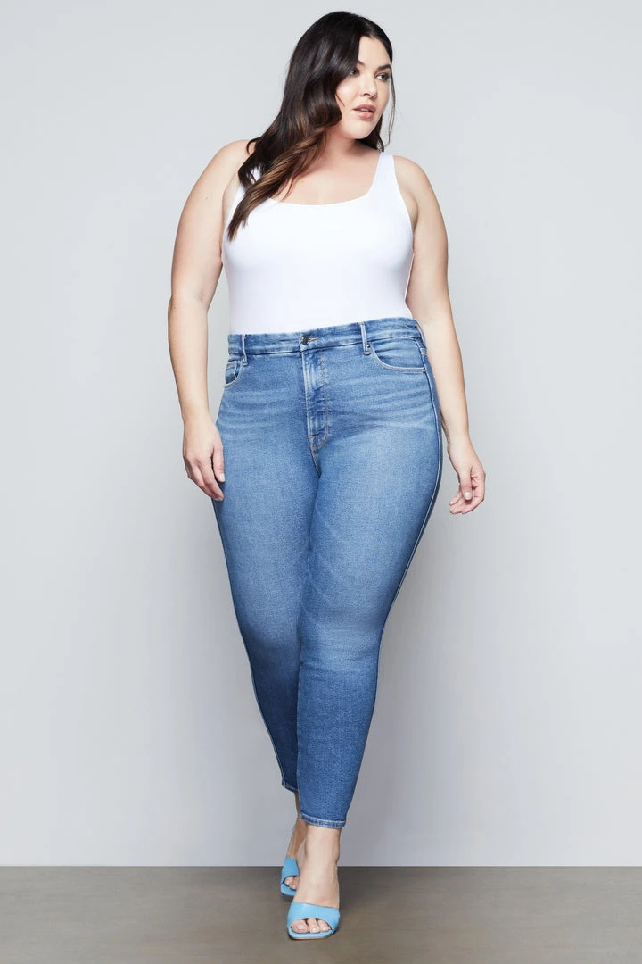 Hot Sale ✔️ GOOD AMERICAN GOOD CURVE SKINNY CROP | BLUE442 High Waisted ⭐ 14 GOOD AMERICAN GOOD CURVE SKINNY CROP | BLUE442 High Waisted