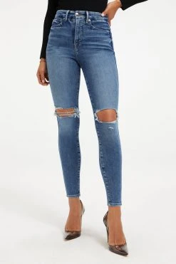 GOOD AMERICAN GOOD CURVE SKINNY CROP | INDIGO022