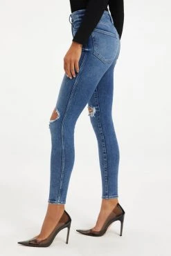 GOOD AMERICAN GOOD CURVE SKINNY CROP | INDIGO022