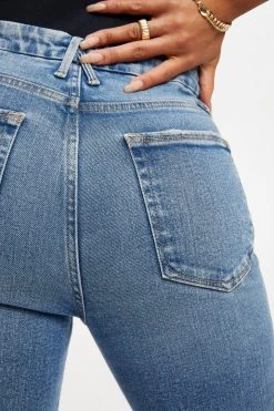 GOOD AMERICAN High Waisted GOOD CURVE SKINNY CROP | BLUE800