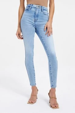 GOOD AMERICAN High Waisted GOOD CURVE SKINNY CROP | INDIGO023