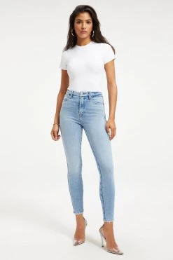 GOOD AMERICAN GOOD CURVE SKINNY CROP | INDIGO136 High Waisted