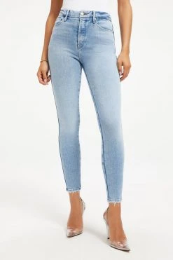 GOOD AMERICAN GOOD CURVE SKINNY CROP | INDIGO136 High Waisted
