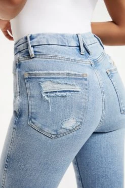 GOOD AMERICAN GOOD CURVE SKINNY CROP | INDIGO136 High Waisted