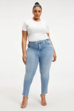 GOOD AMERICAN GOOD CURVE SKINNY CROP | INDIGO136 High Waisted