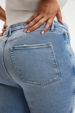 GOOD AMERICAN GOOD CURVE SKINNY CROP | INDIGO136 High Waisted