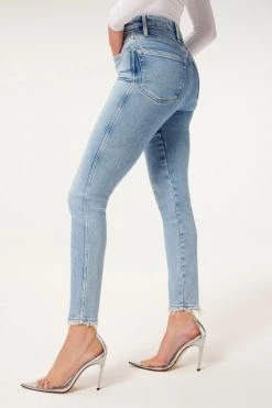 GA-SALE GOOD CURVE SKINNY EXPOSED BUTTONS | BLUE861 High Waisted