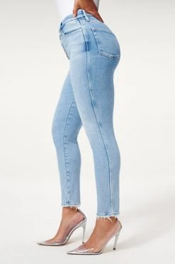 GA-SALE GOOD CURVE SKINNY EXPOSED BUTTONS | BLUE861 High Waisted