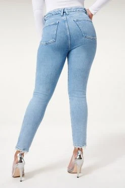 GA-SALE GOOD CURVE SKINNY EXPOSED BUTTONS | BLUE861 High Waisted