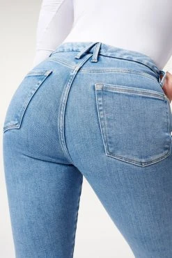 GA-SALE GOOD CURVE SKINNY EXPOSED BUTTONS | BLUE861 High Waisted