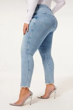 GA-SALE GOOD CURVE SKINNY EXPOSED BUTTONS | BLUE861 High Waisted