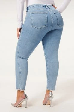 GA-SALE GOOD CURVE SKINNY EXPOSED BUTTONS | BLUE861 High Waisted