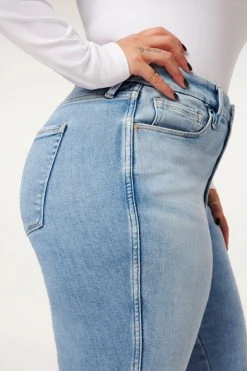 GA-SALE GOOD CURVE SKINNY EXPOSED BUTTONS | BLUE861 High Waisted