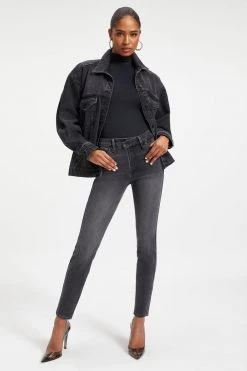 GA-SALE High Waisted GOOD CURVE SKINNY CROSSOVER | BLACK264