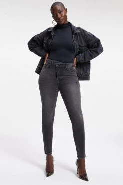 GA-SALE High Waisted GOOD CURVE SKINNY CROSSOVER | BLACK264
