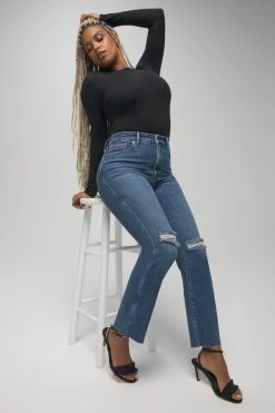 GOOD AMERICAN GOOD CURVE STRAIGHT | BLUE527 High Waisted