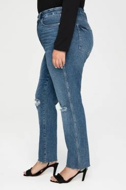 GOOD AMERICAN GOOD CURVE STRAIGHT | BLUE527 High Waisted