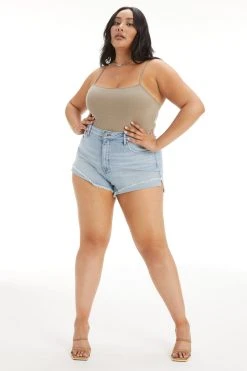 GA-SALE GOOD CURVE SHORT RAW HEM | BLUE690