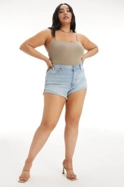 GA-SALE GOOD CURVE SHORT RAW HEM | BLUE690