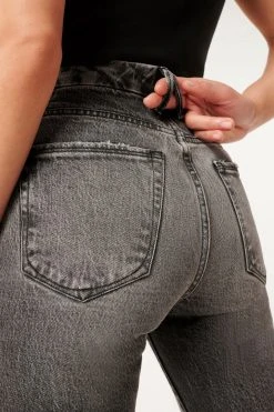 GA-SALE GOOD CURVE STRAIGHT TWIST SLIT | BLACK181 High Waisted