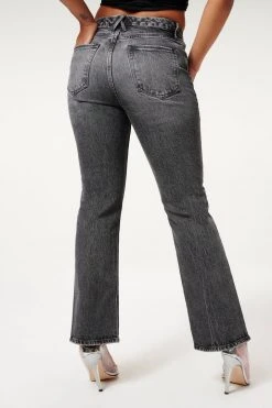 GA-SALE GOOD CURVE STRAIGHT TWIST SLIT | BLACK181 High Waisted