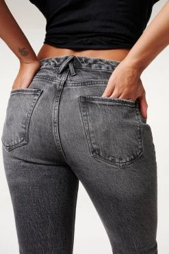 GA-SALE GOOD CURVE STRAIGHT TWIST SLIT | BLACK181 High Waisted