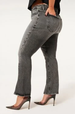 GA-SALE GOOD CURVE STRAIGHT TWIST SLIT | BLACK181 High Waisted