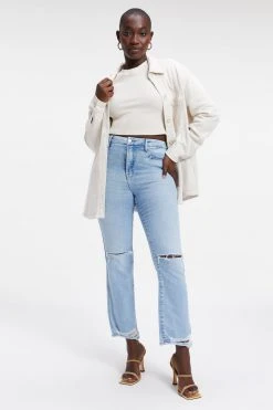 GOOD AMERICAN High Waisted GOOD CURVE STRAIGHT | INDIGO035